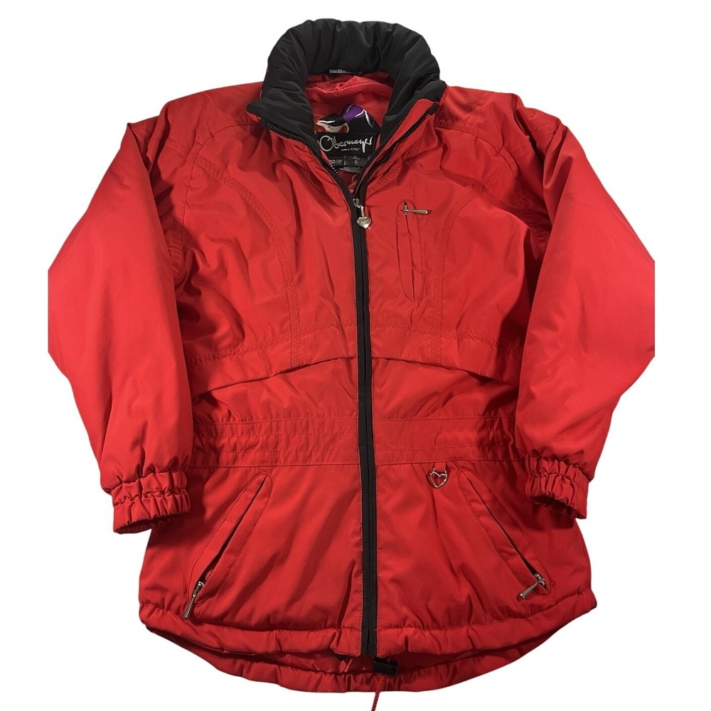 Obermeyer Vintage Red Ski Jacket Womens 6 DuPont Thermolite Insulated Parka Zip